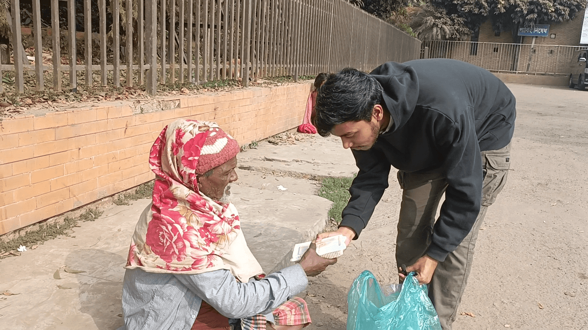 Children sharing a meal outdoors